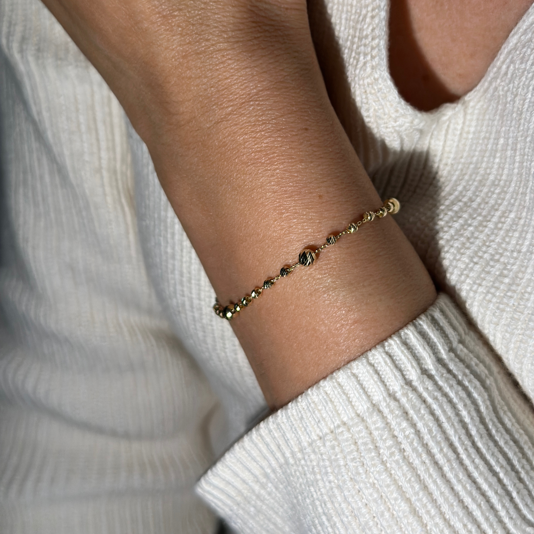 Dorika Kugeln Armband – 585er Gold – Elina Gold
