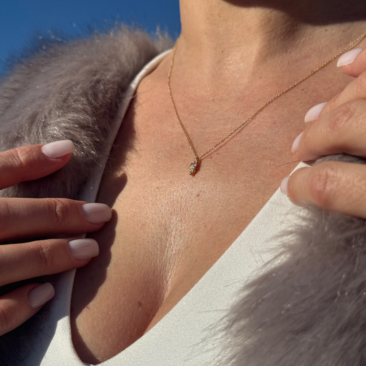 ''Tropfen Antik''-Halskette - 585er Gold - Elina Gold