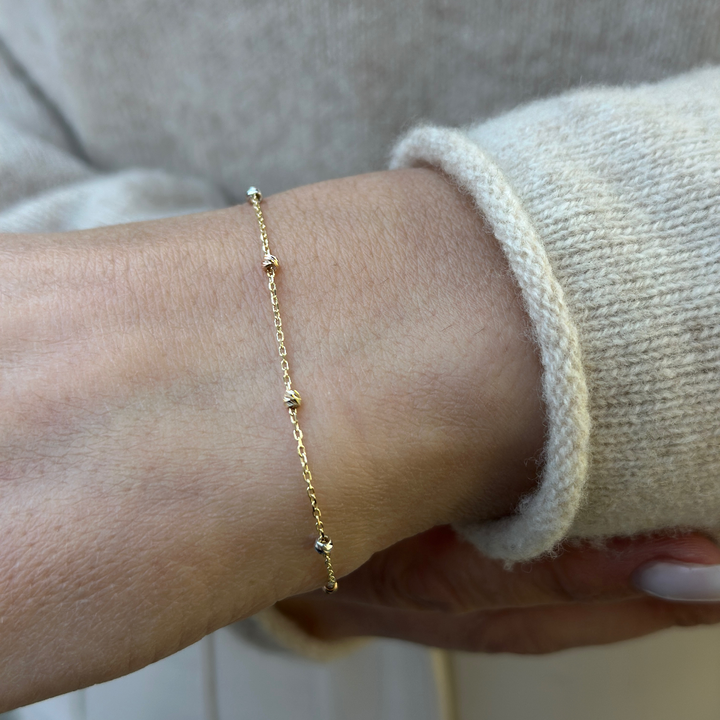 Dorika Tricolor Armband – 585er Gold
