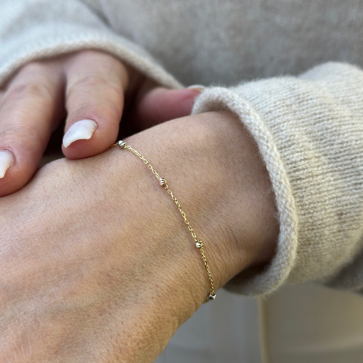 Dorika Tricolor Armband – 585er Gold