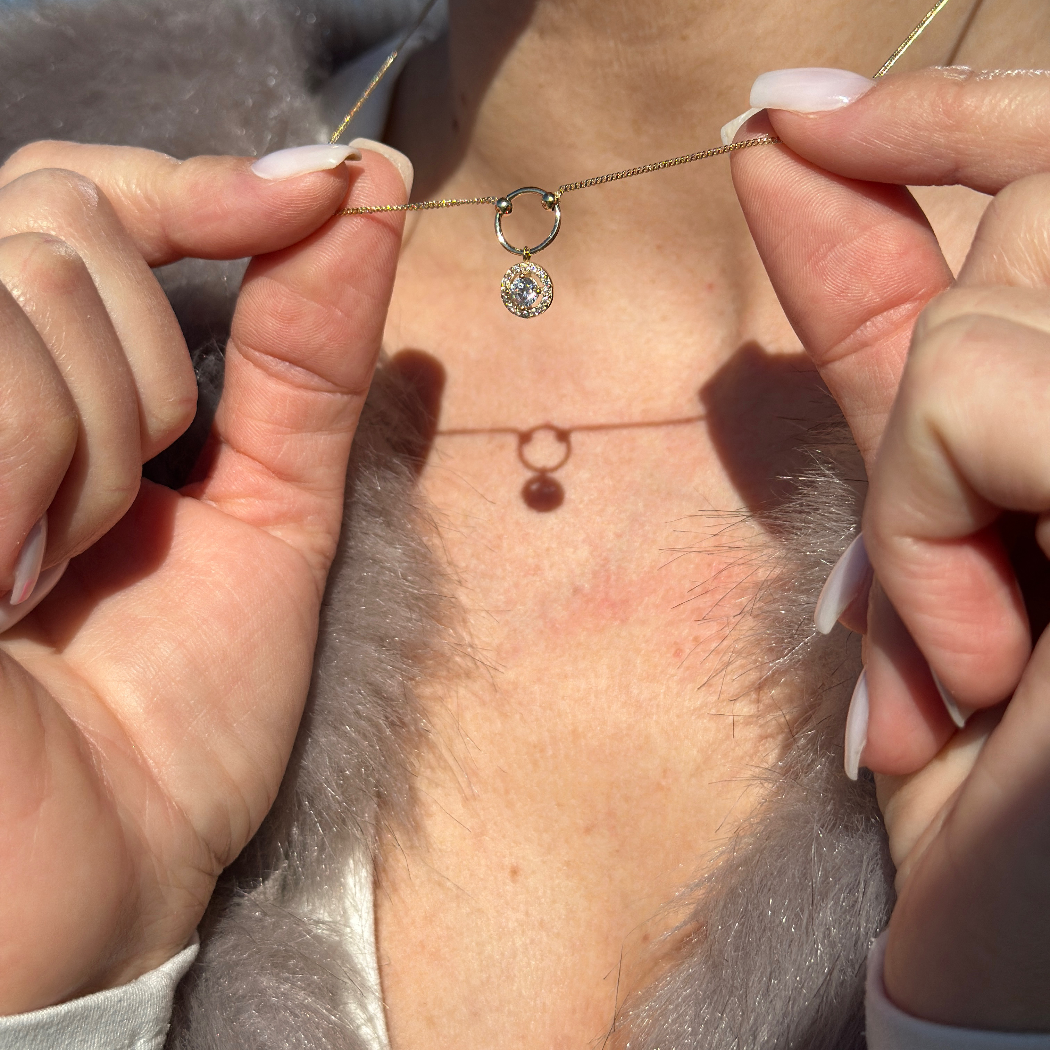 Glitzer Kreis Halskette