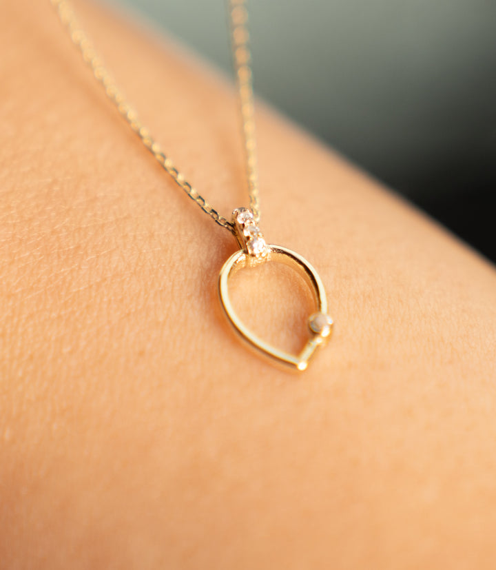 Tropfen Rahmen Kette – 585er Gold