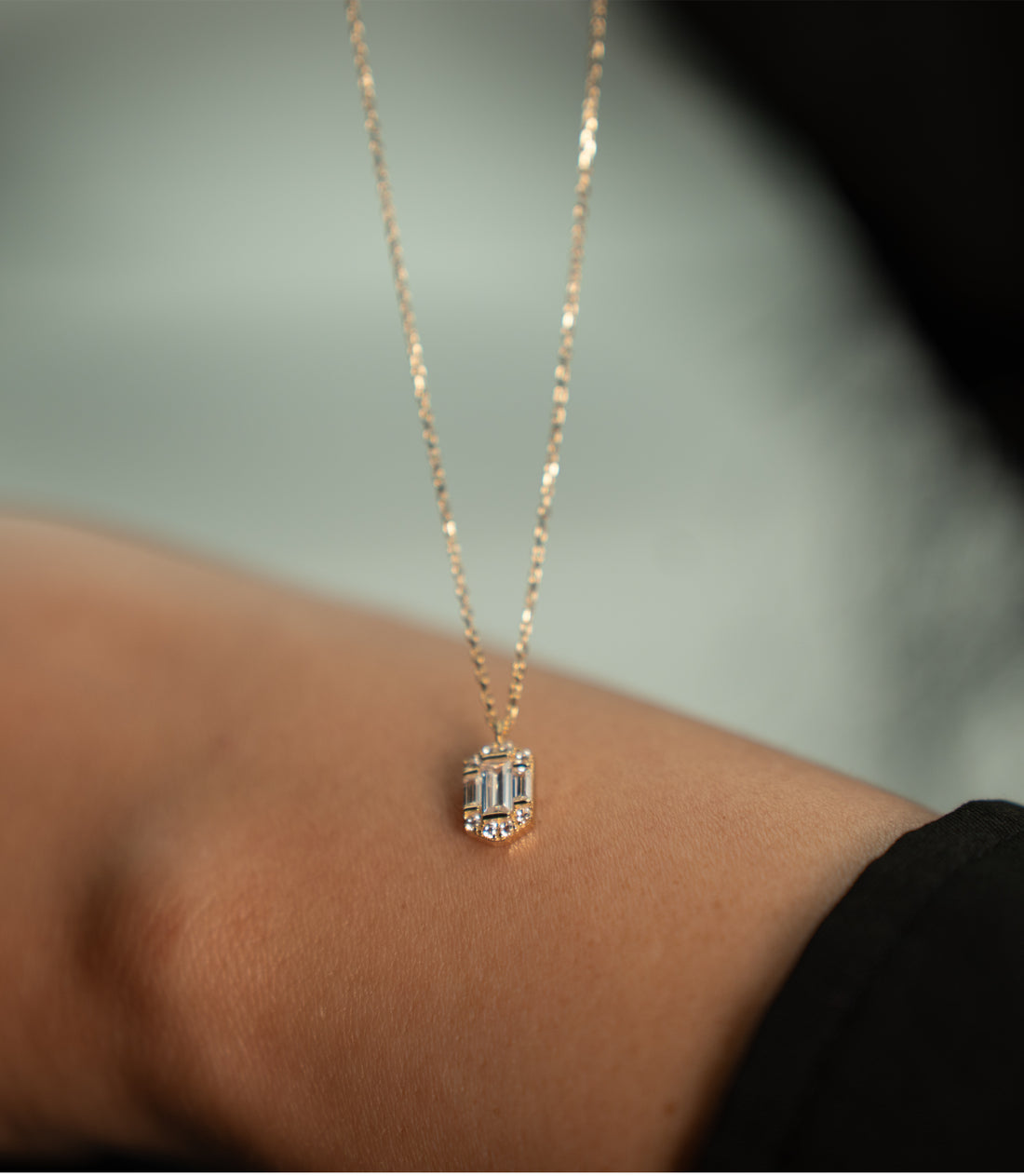 Baguette Fantasy Kette – 585er Gold
