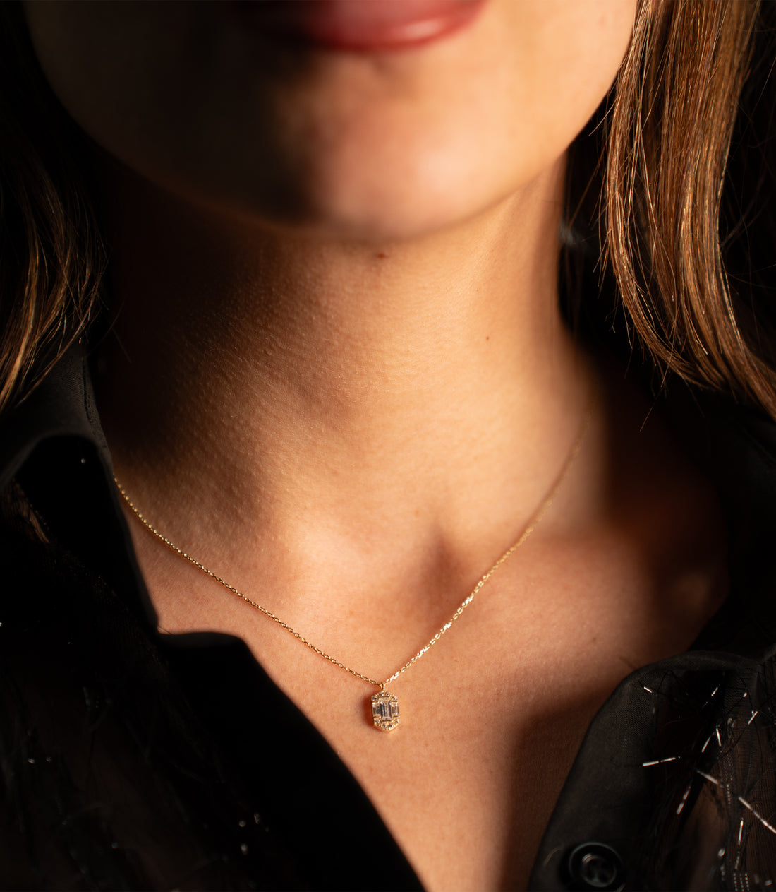 Baguette Fantasy Kette – 585er Gold