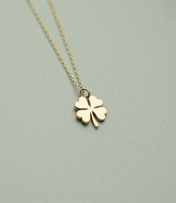 Kleeblatt Dezent Kette – 585er Gold