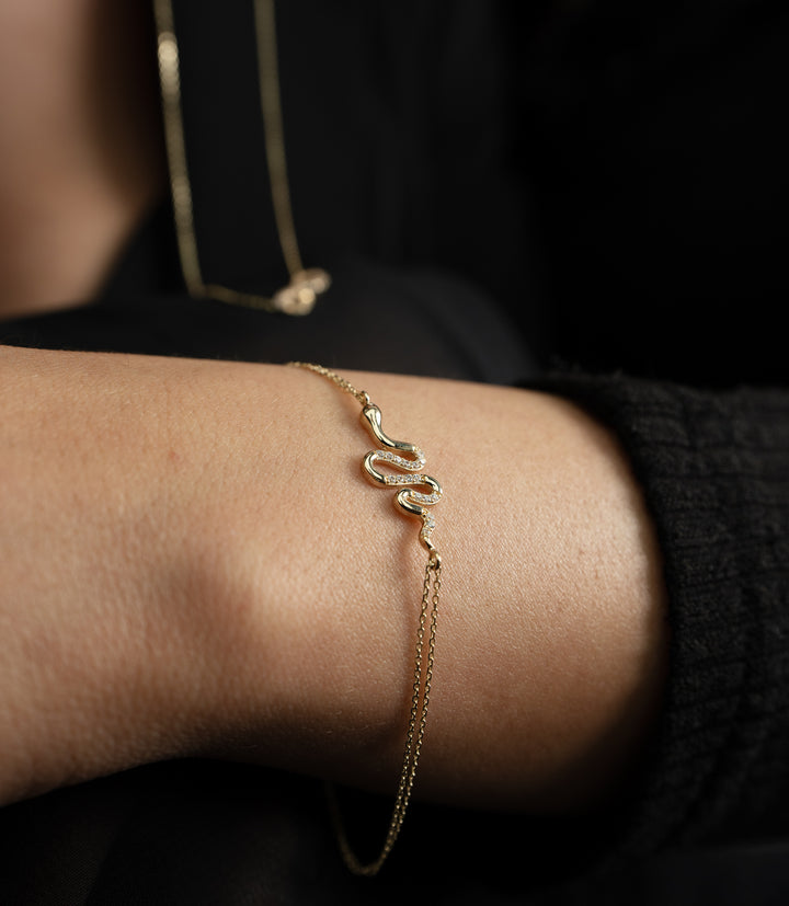 Schlange Armband – 585er Gold