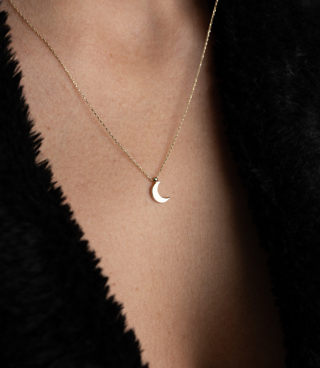 Halbmond Kette – 585er Gold