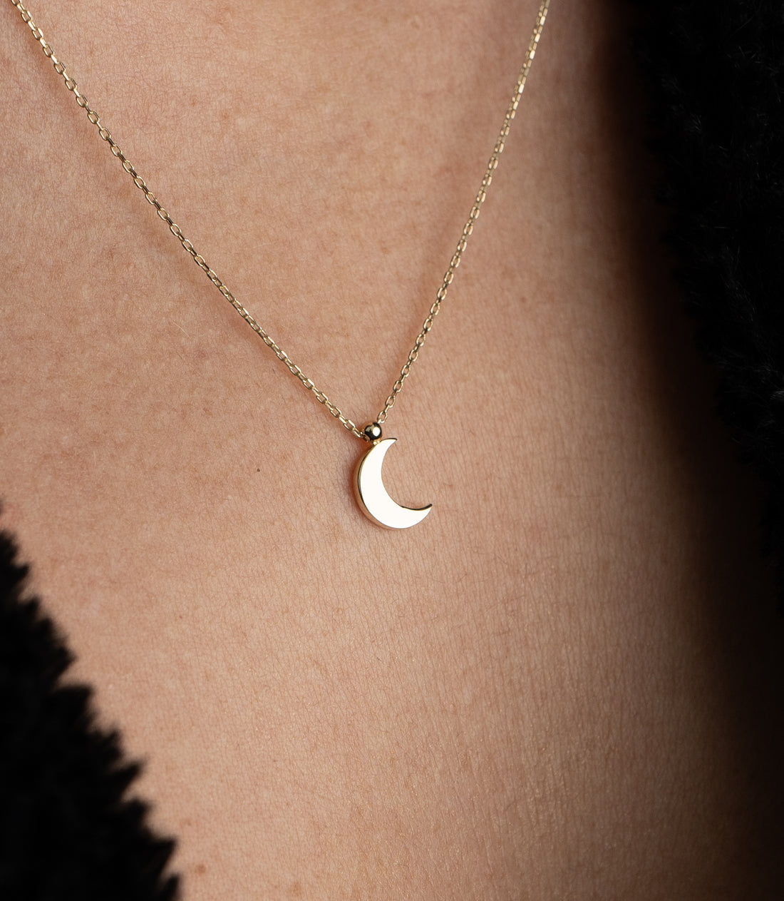 Halbmond Kette – 585er Gold