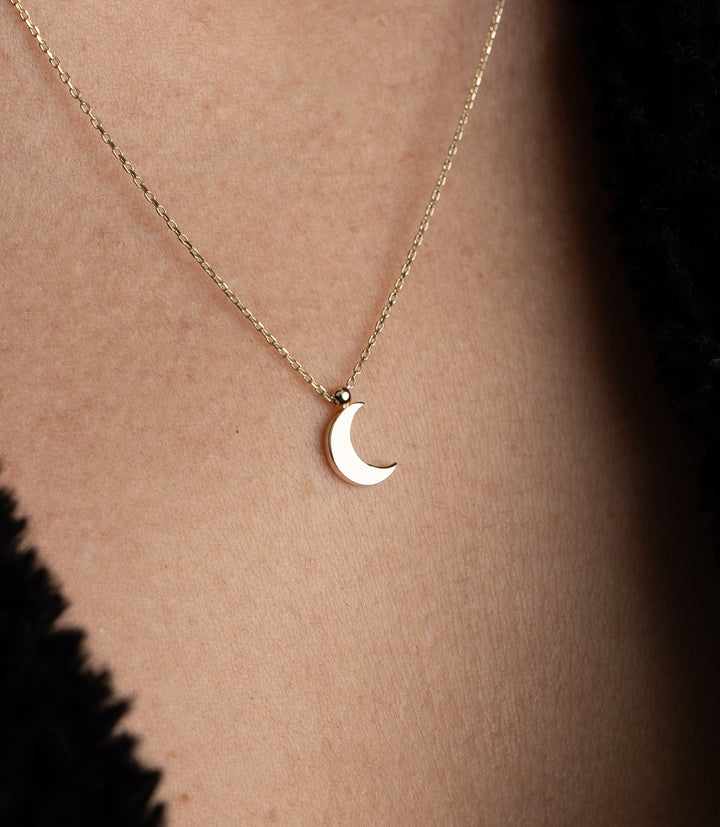 Halbmond Kette – 585er Gold