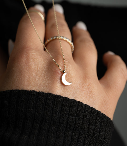 ''Halbmond''-Kette- 585er Gold - Elina Gold