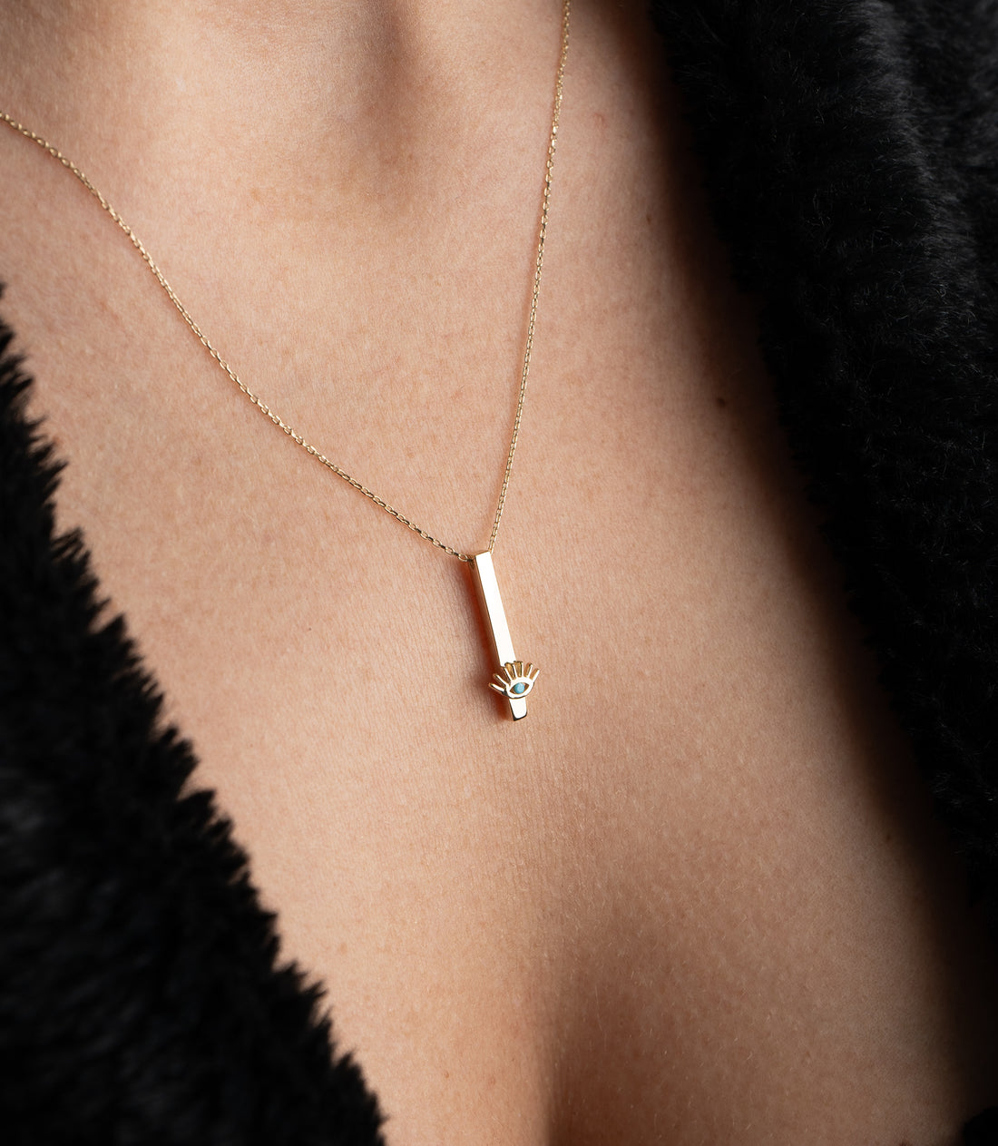 Säulenblick Nazar Kette – 585er Gold