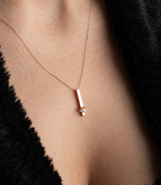 ''Säulenblick Nazar''-Kette 585er Gold - Elina Gold