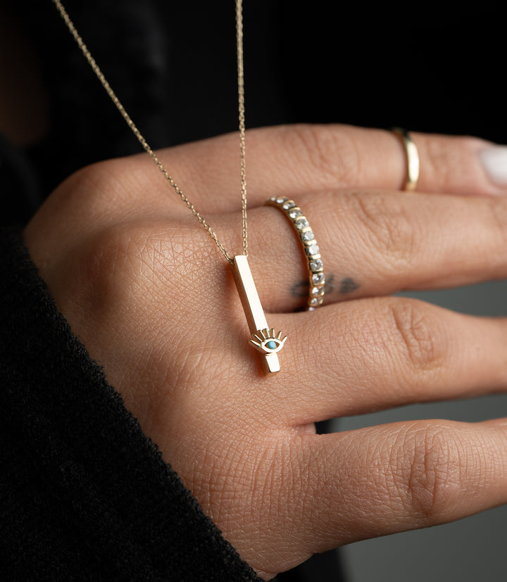 Säulenblick Nazar Kette – 585er Gold