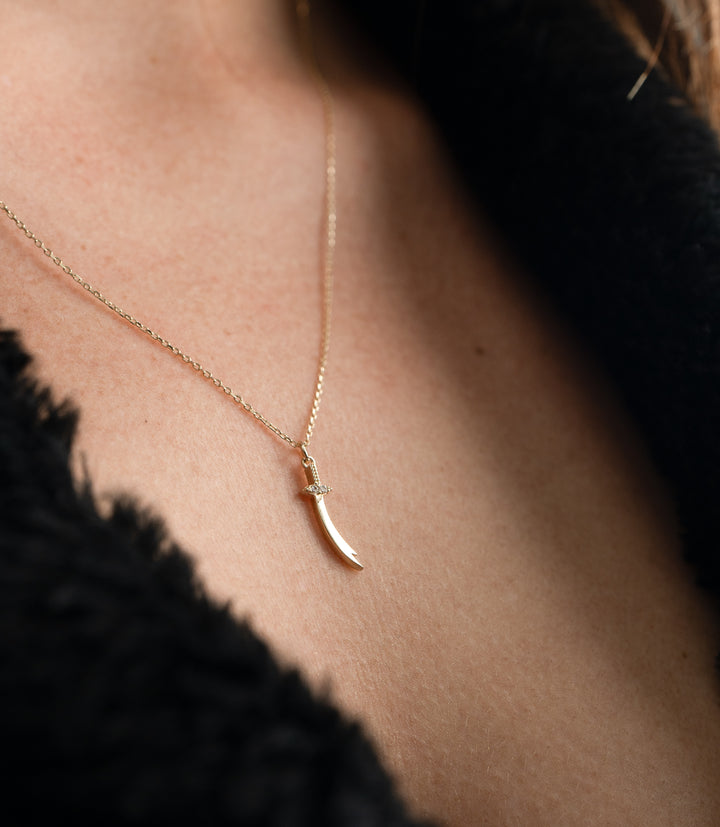 Schwert Kette – 585er Gold