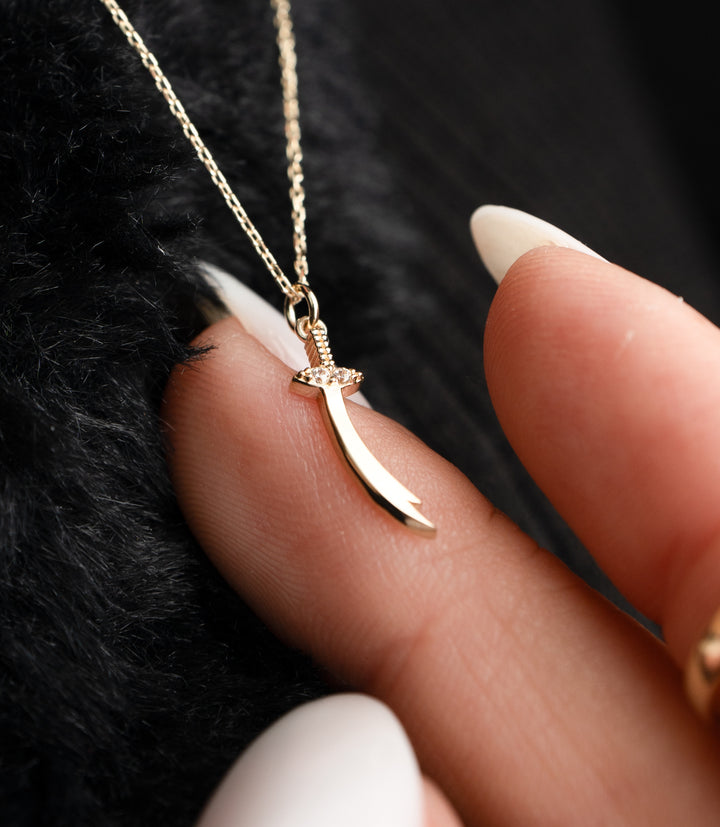 Schwert Kette – 585er Gold