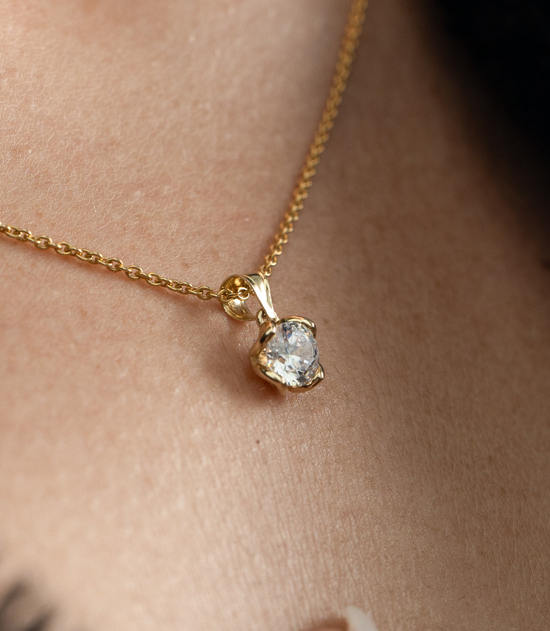 Solitär Elegant Kette – 585er Gold