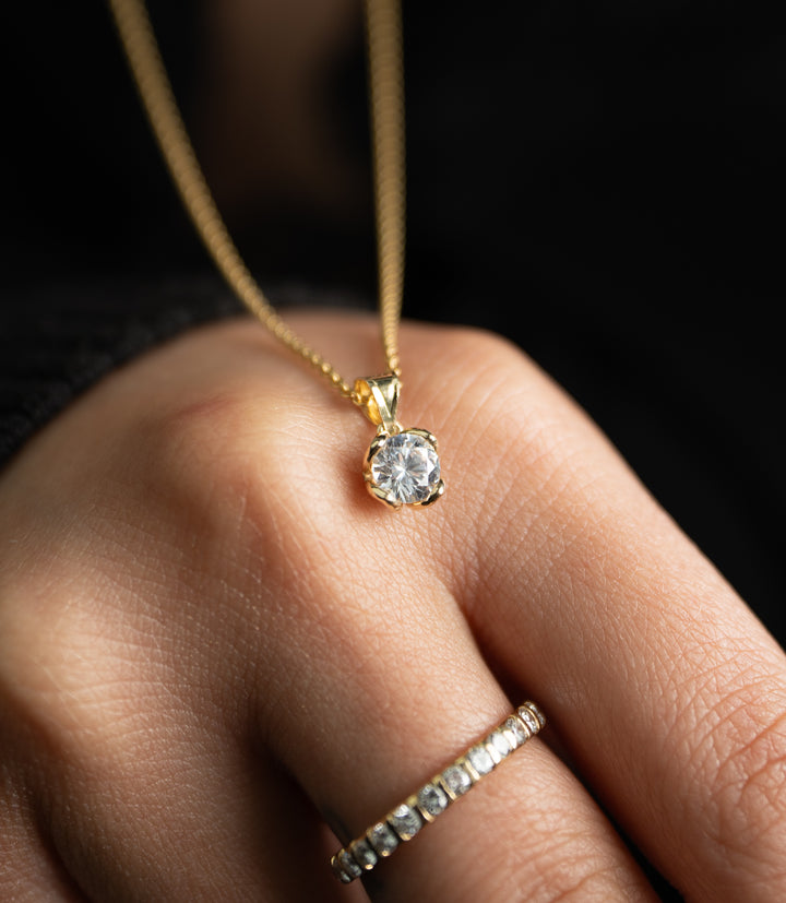 Solitär Elegant Kette – 585er Gold