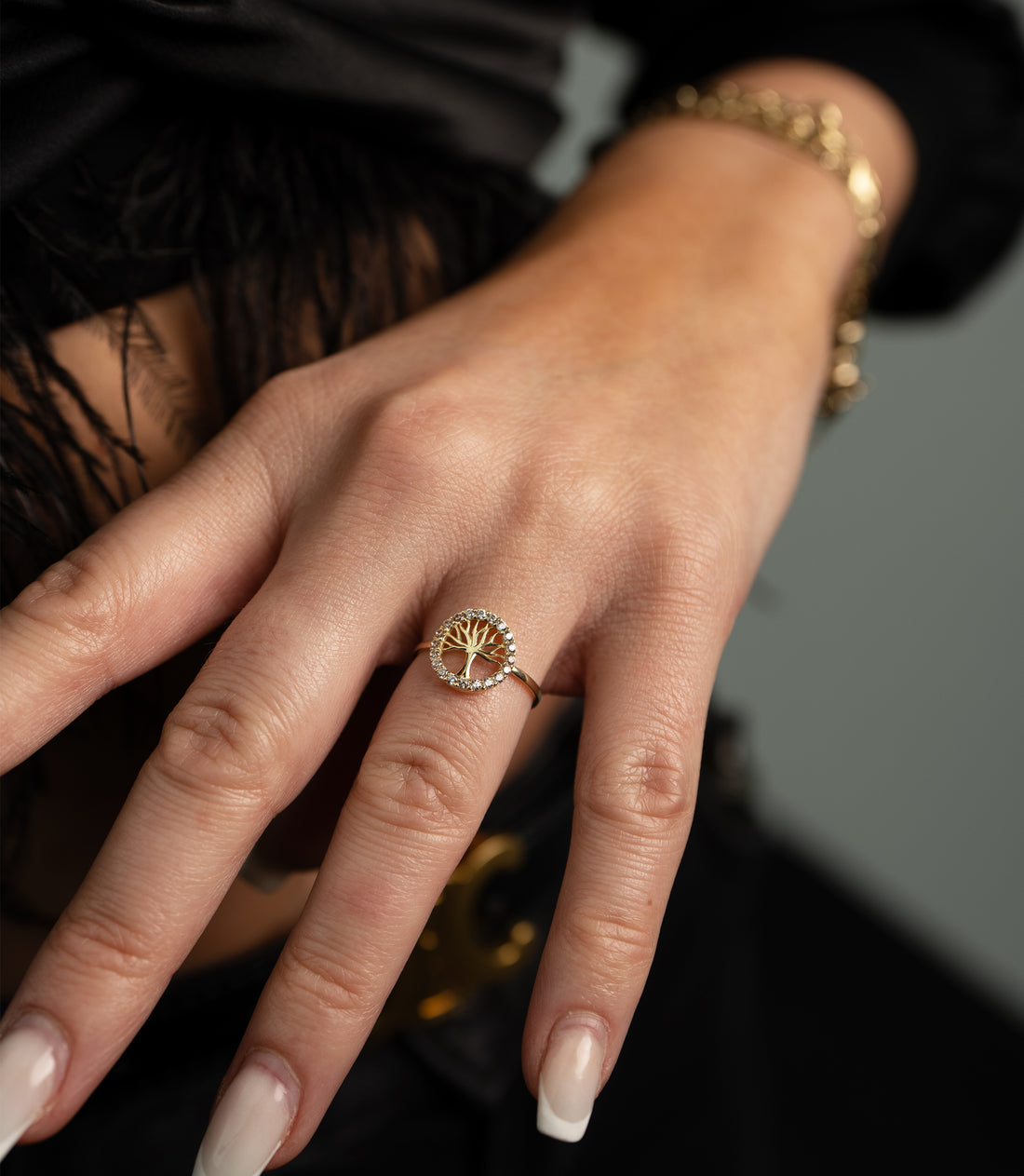 Brillanz Lebensbaum Ring – 585er Gold