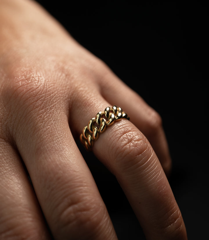 Kette der Verbindung Ring – 585er Gold
