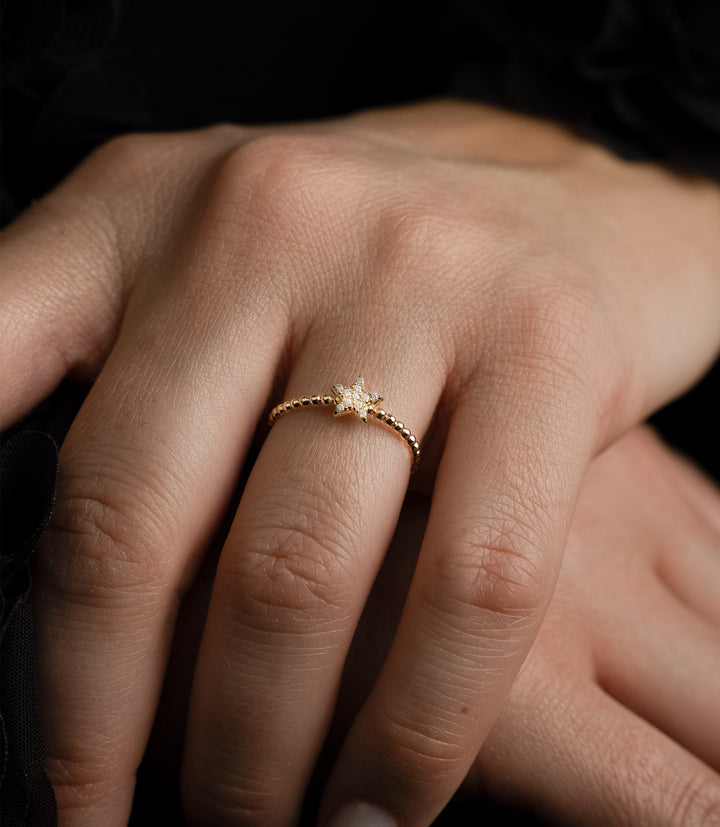 Hoffnung Stern Ring – 585er Gold