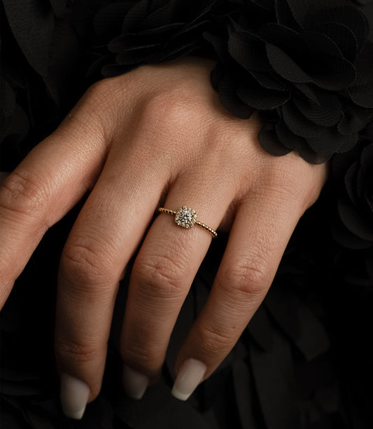 ''Menschliches Zentrum''-Ring - 585er Gold - Elina Gold