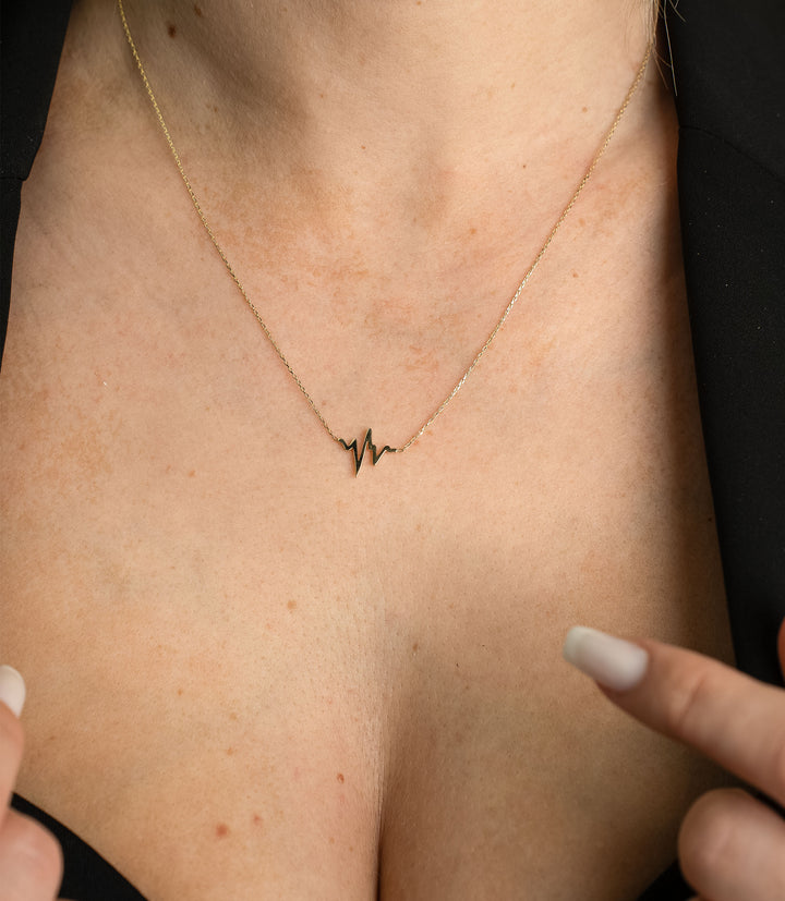 Herzschlag Kette – 585er Gold