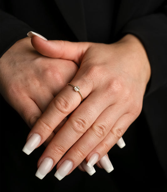 Funkelnder-Akzent-Ring - 585er Gold - Elina Gold