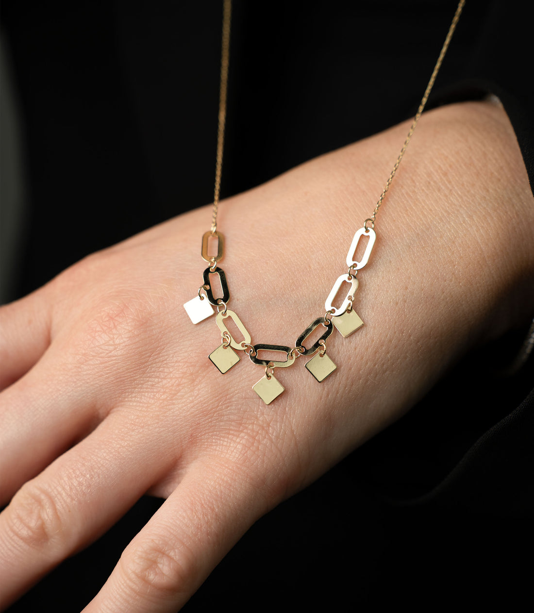 Rautenanhänger Kette – 585er Gold