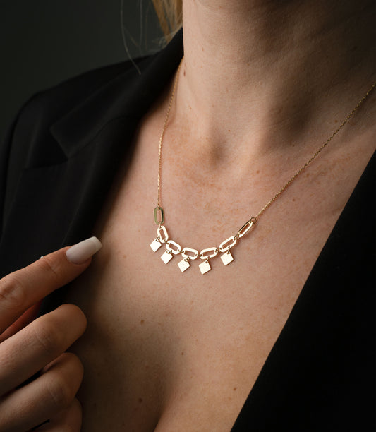 Rautenanhänger-Kette - 585 Gold - Elina Gold
