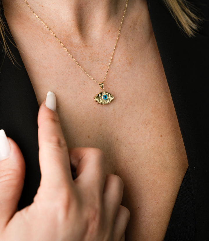 Geschliffene Nazar Kette – 585er Gold