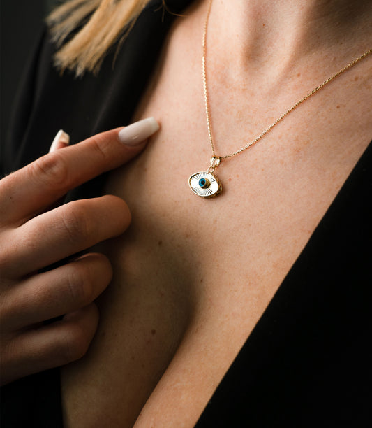 Geschliffene Nazar-Kette 585 Gold Elina Gold