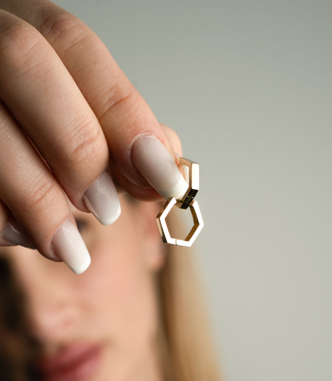 Creolen Fünfeck Ohrring – 585er Gold