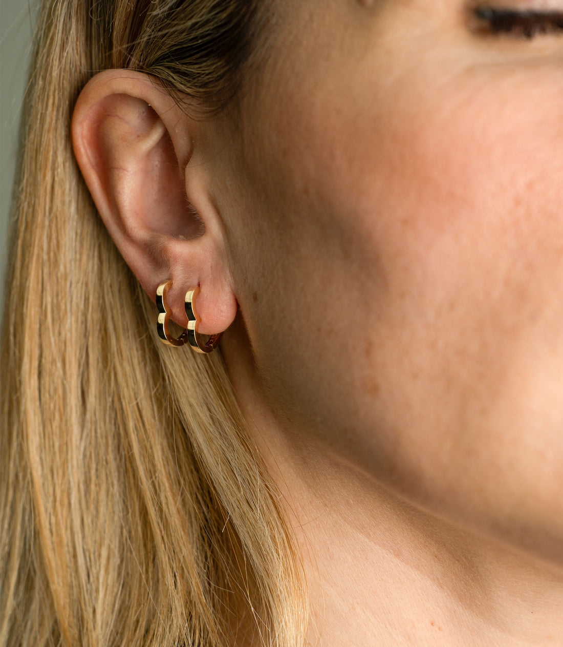 Herz Creole Poliert Ohrring – 585er Gold