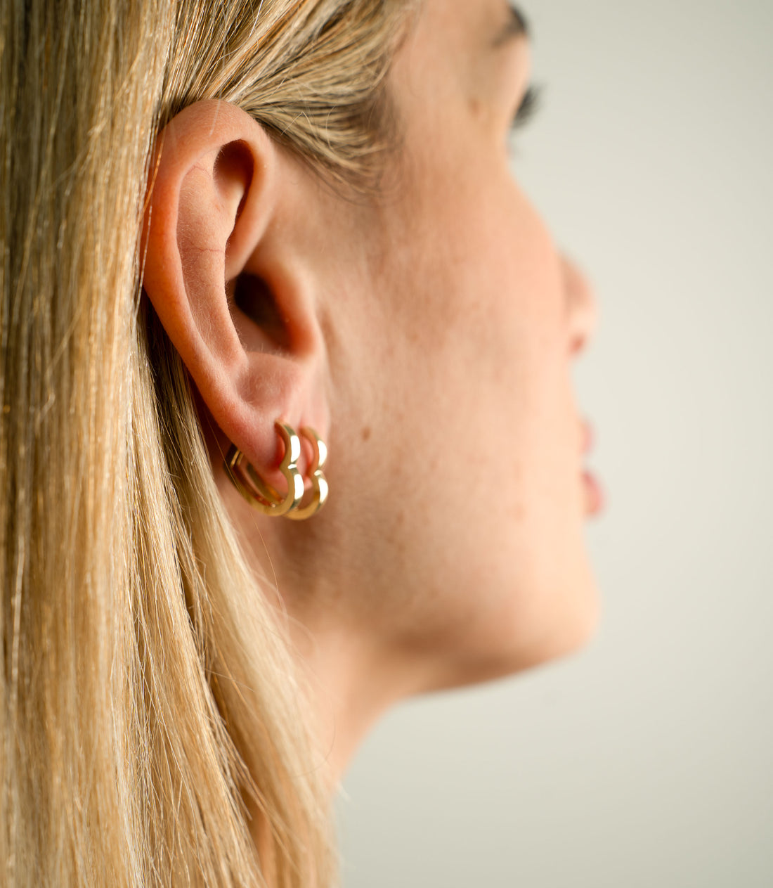 Herz Creole Poliert Ohrring – 585er Gold