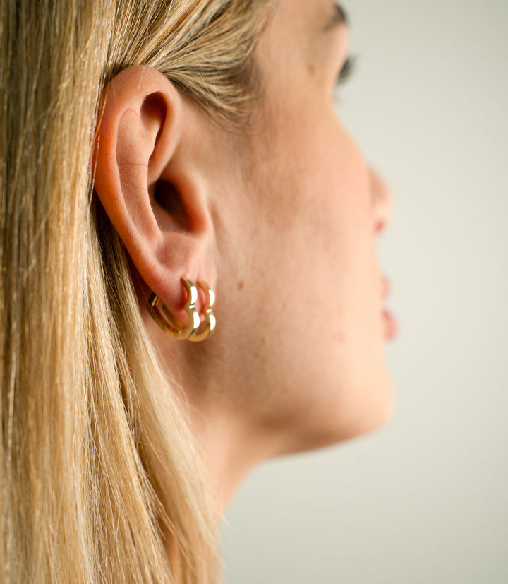 Herz Creole Poliert Ohrring – 585er Gold