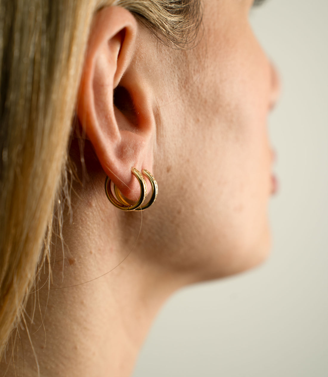 Creolen Zirkonia Ohrring – 585er Gold