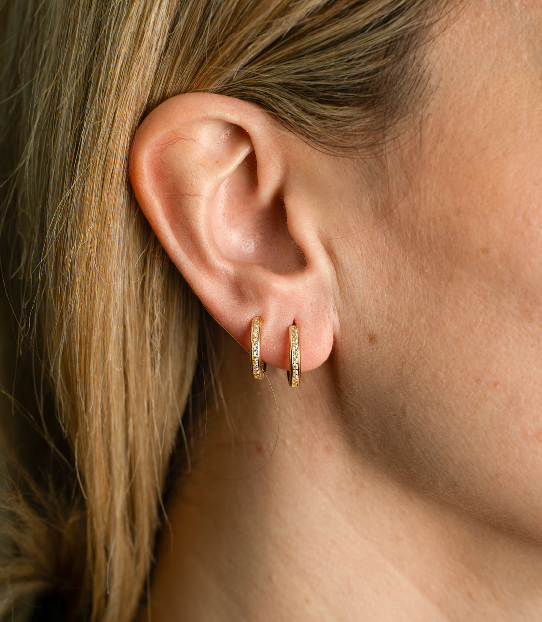 Creolen Zirkonia Ohrring – 585er Gold