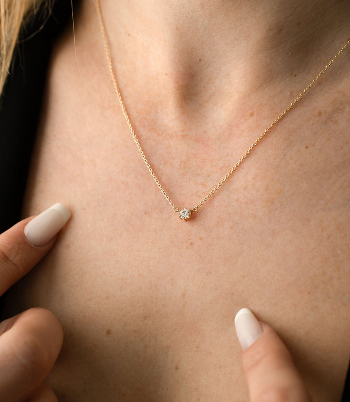 Solitär Sechs Krappen Kette – 585er Gold