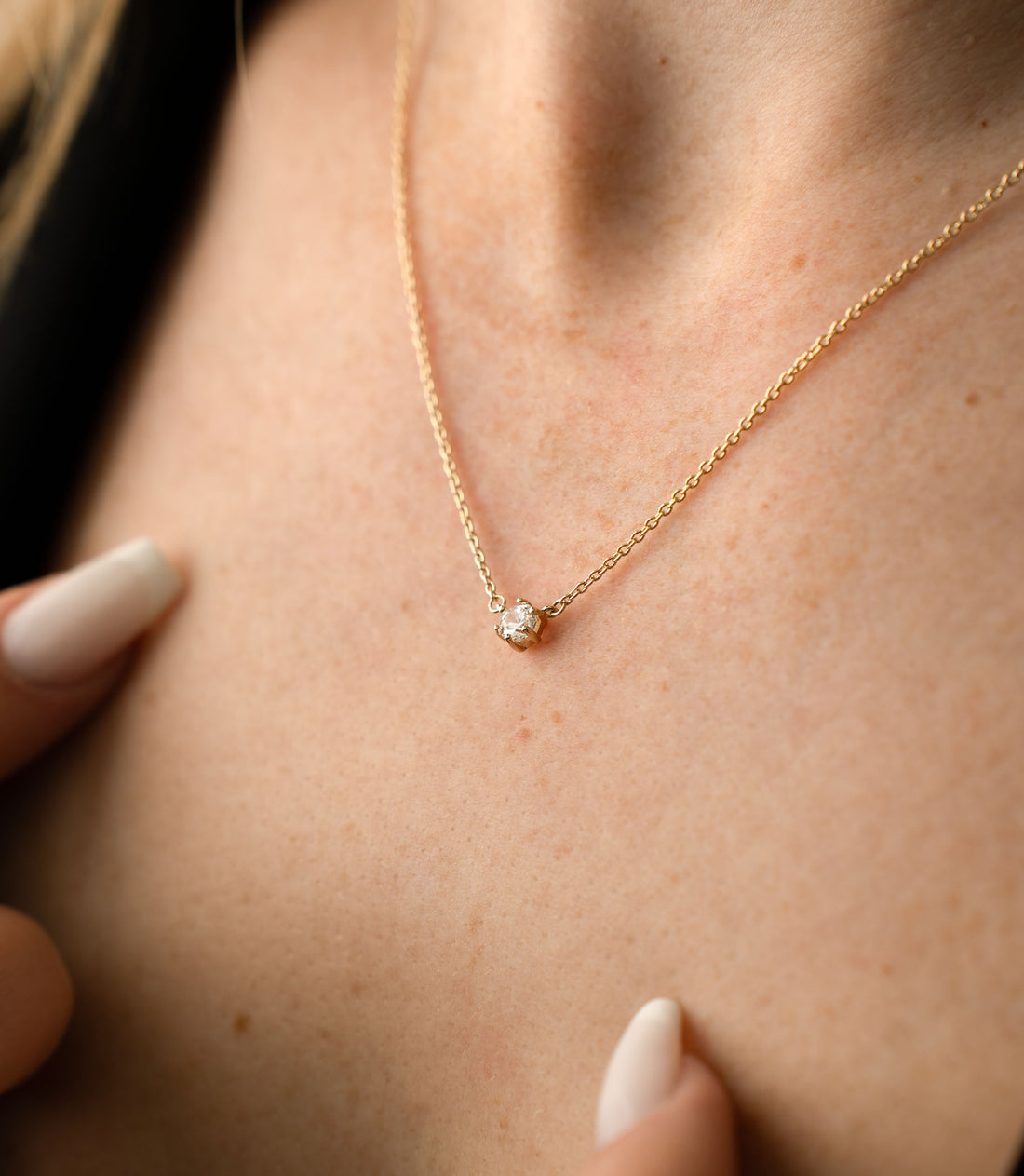 Solitär Sechs Krappen Kette – 585er Gold