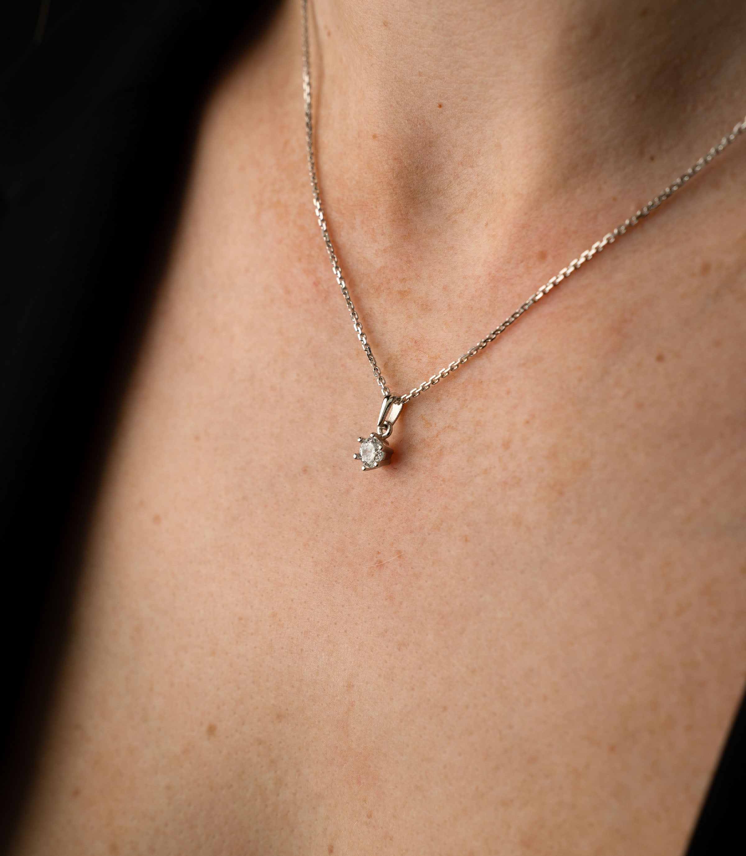Solitär Weißgold Kette
