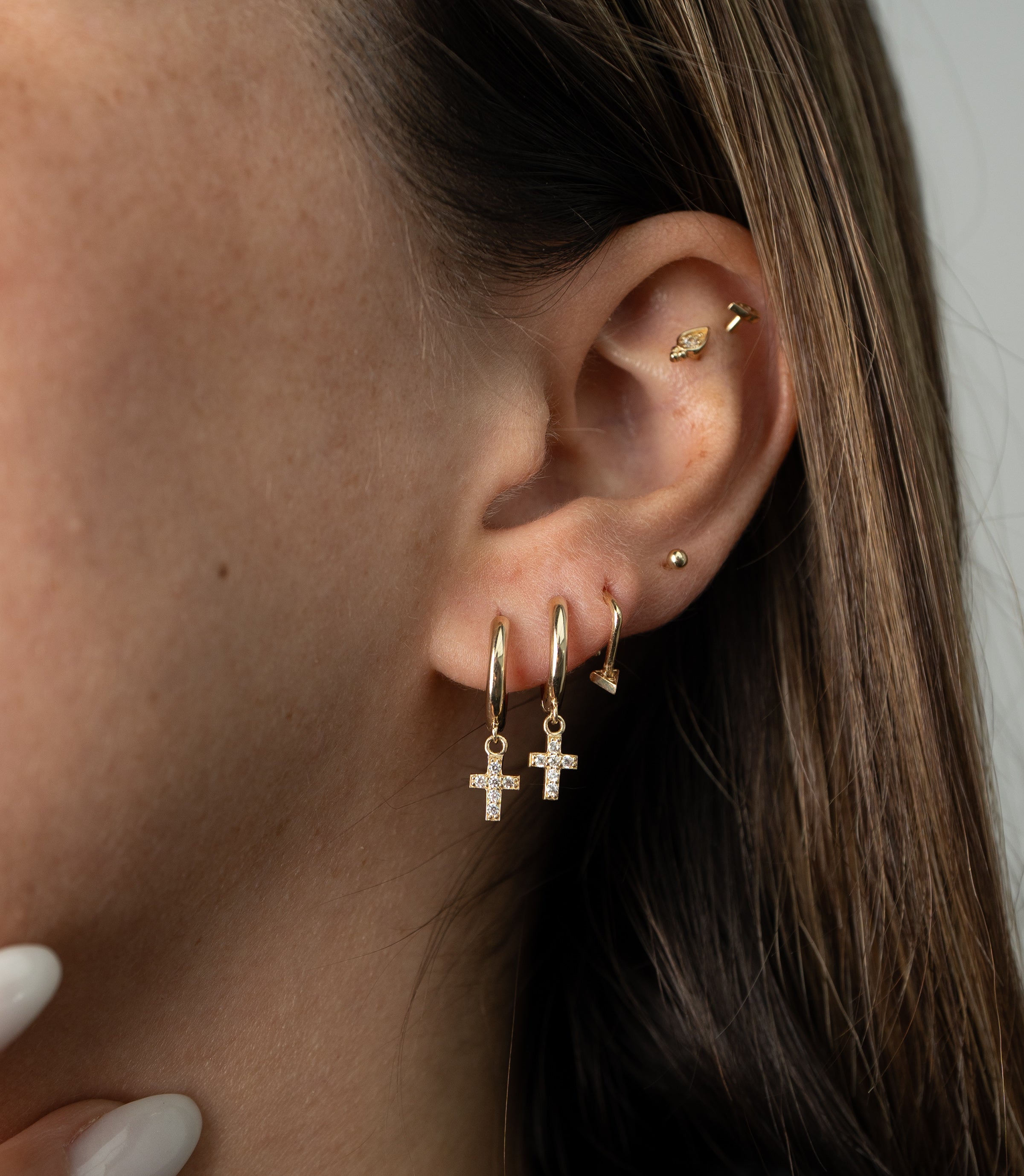 Kreuzhänger Creole Ohrring