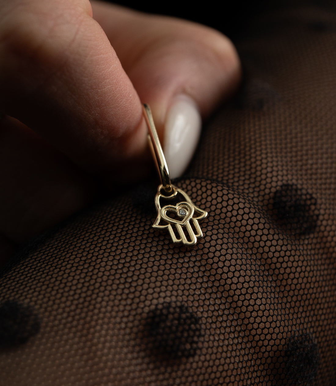 Fatimas Hand Hänger Creole – 585er Gold