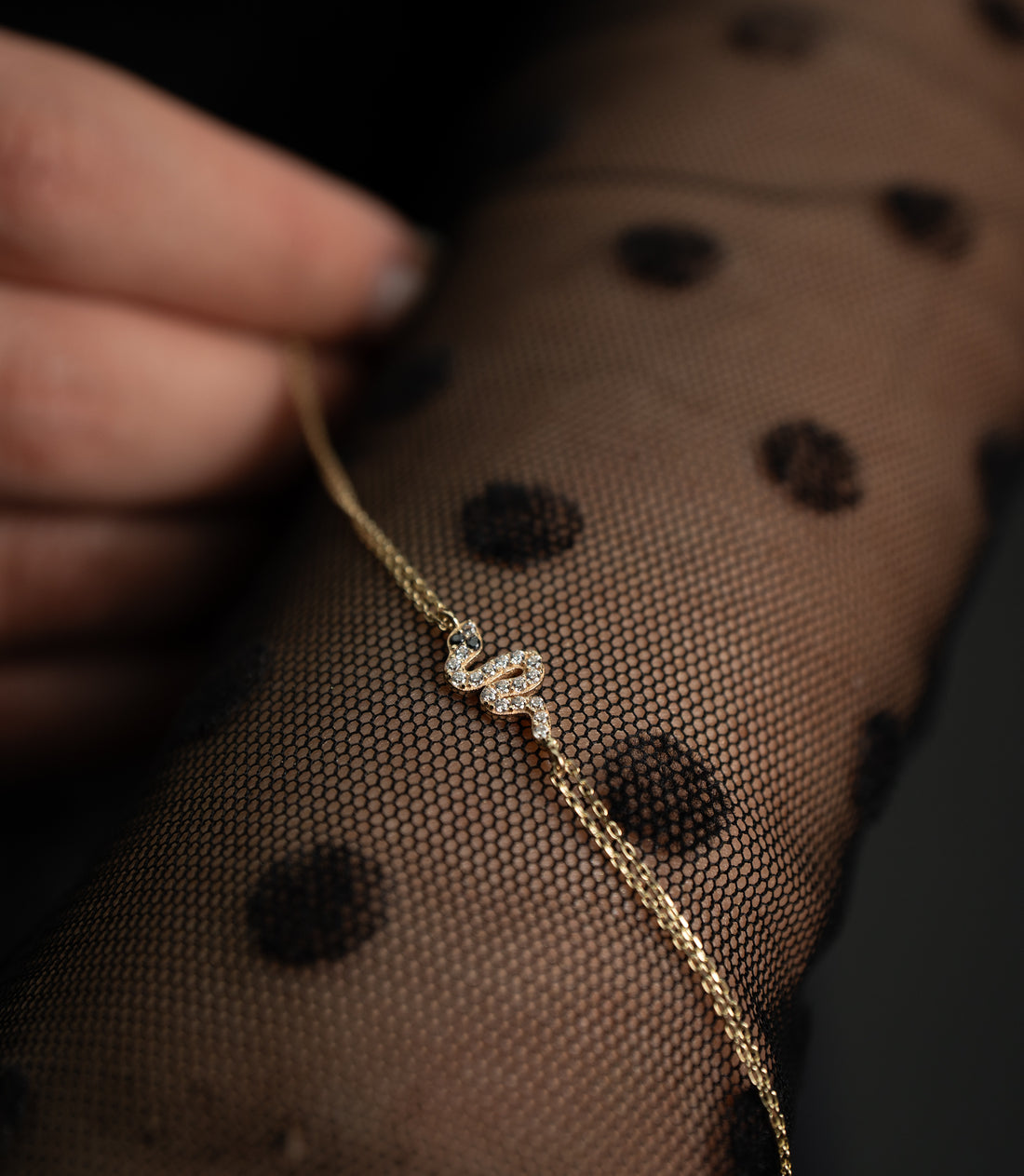 Kleine Schlange Armband – 585er Gold