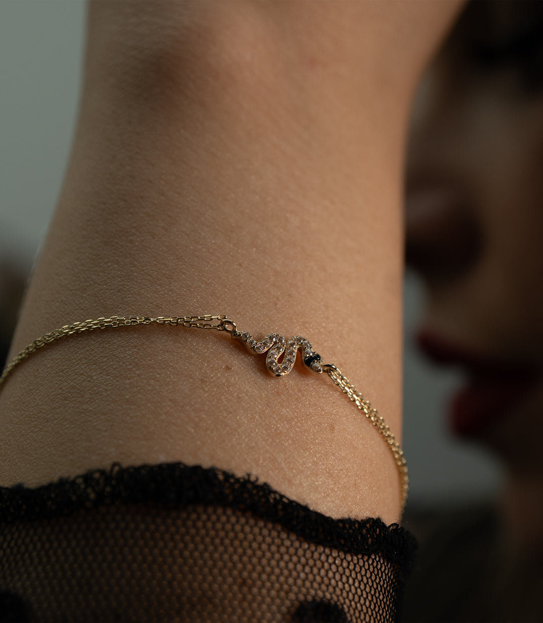 Kleine Schlange Armband – 585er Gold