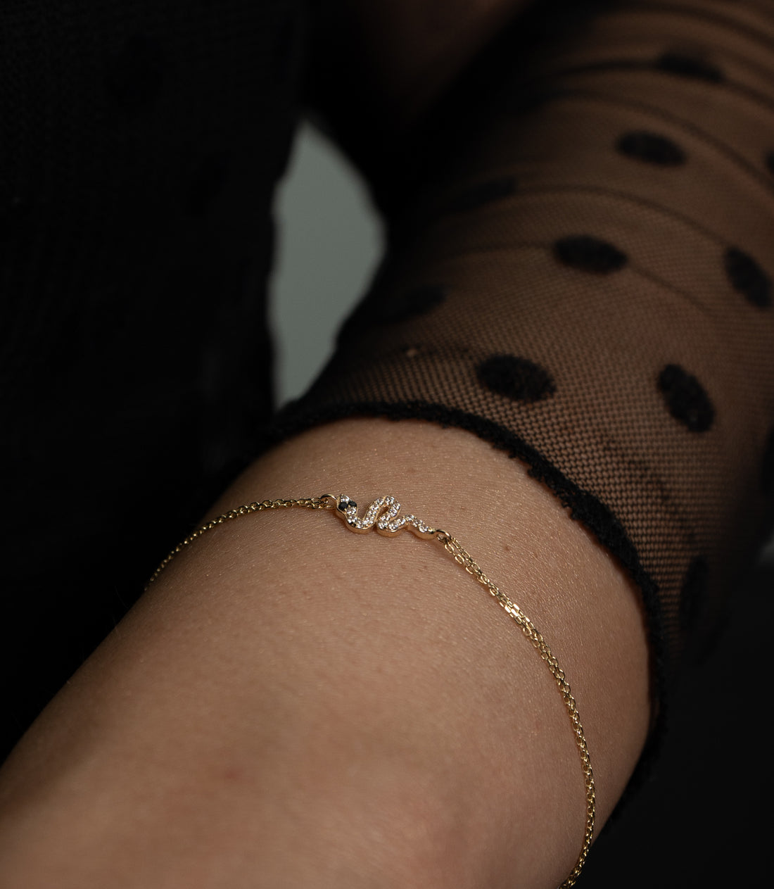 Kleine Schlange Armband – 585er Gold