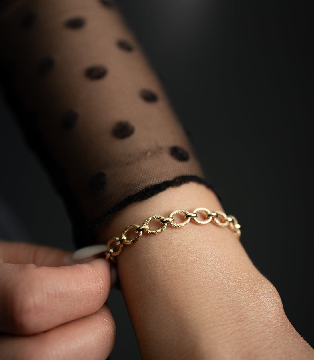 Goldene Kreislauf Armband – 585er Gold