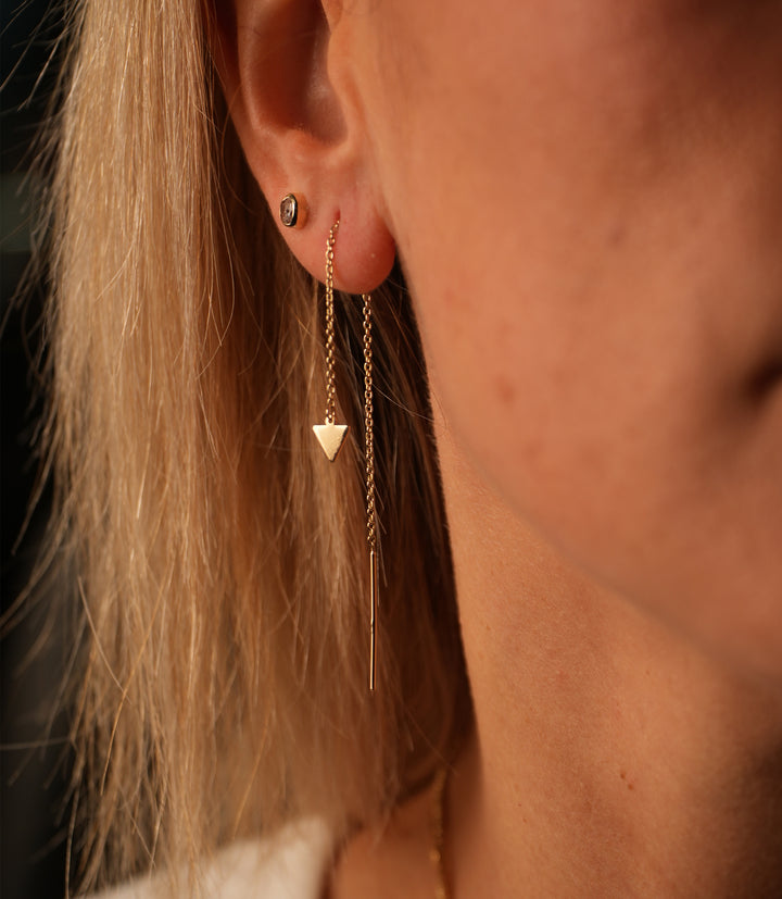 Dreieck Kette Ohrring – 585er Gold