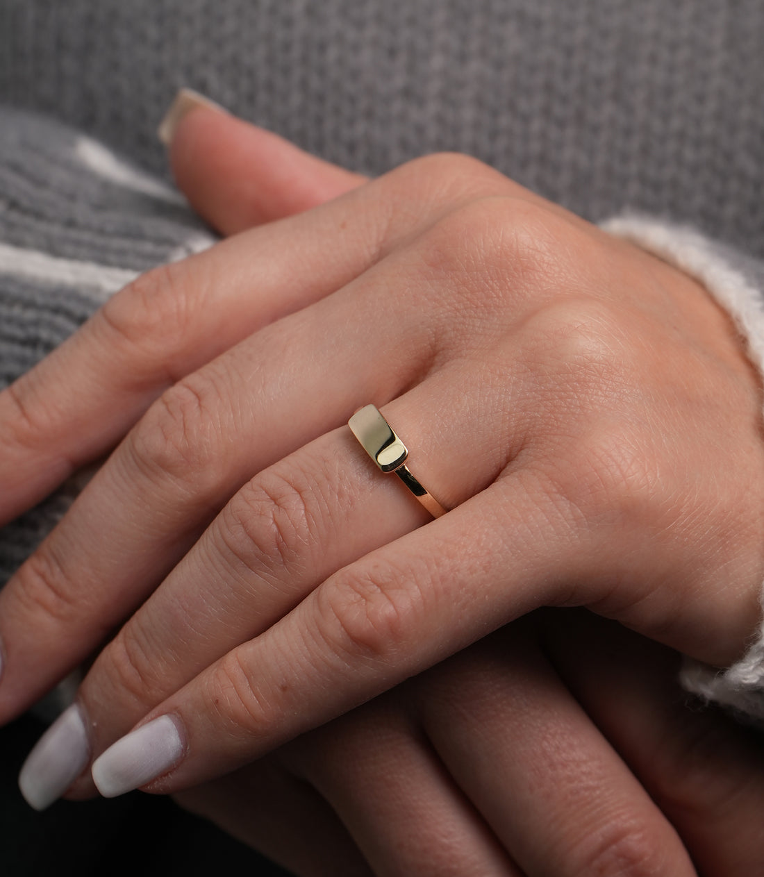 Golden Statement Ring – 585er Gold