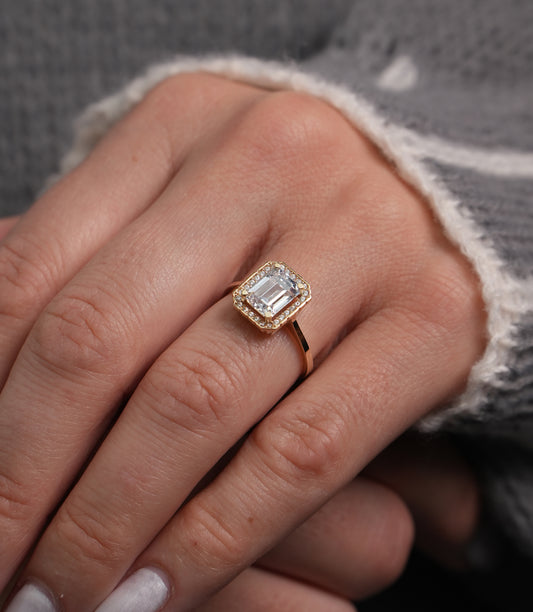 Baguette royaler Schein -Ring - 585er Gold - Elina Gold