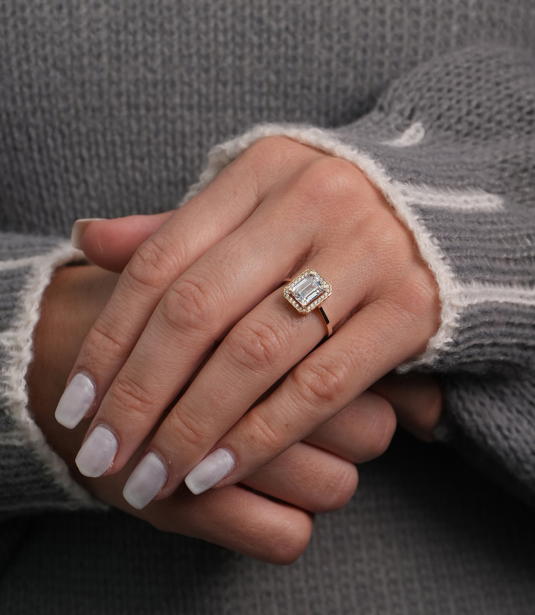 Baguette Royaler Schein Ring – 585er Gold